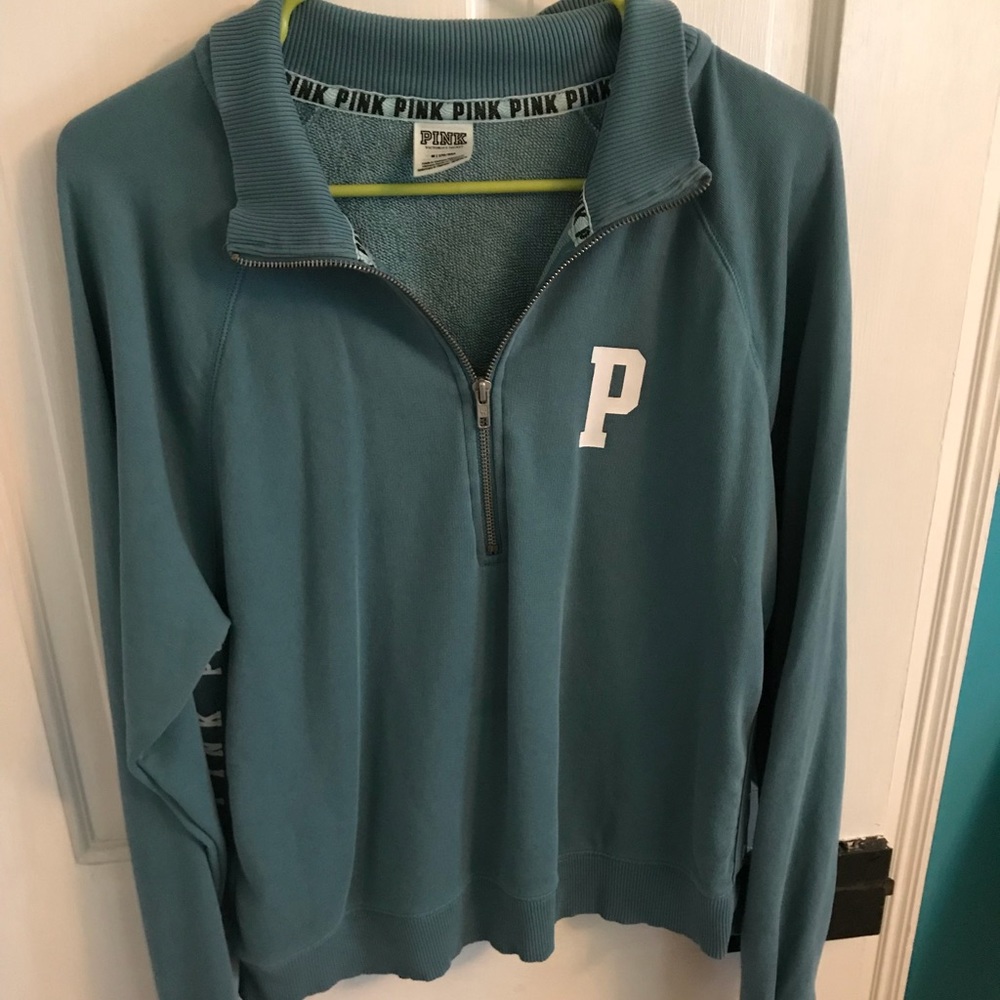 Pink Cropped Quarter Zip
